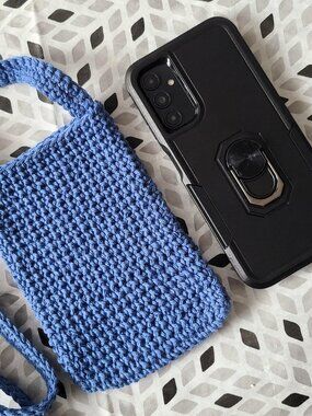 Share Handmade Hand Crochet Cell Phone Case Holder Crossbody Bag Cotton New